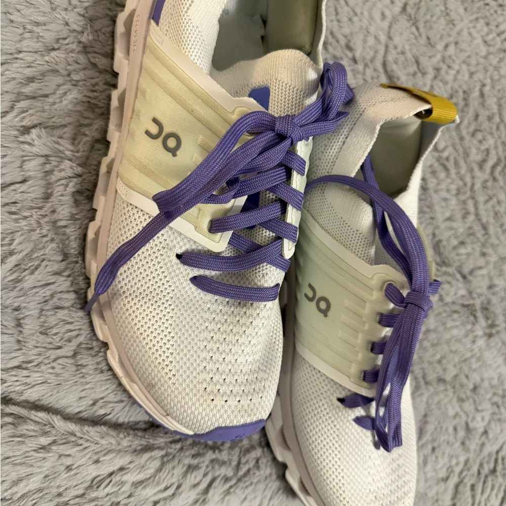 On Running Women's White and Purple Running Shoes